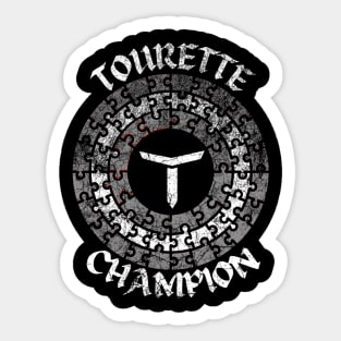 Tourette Champion Vintage Shield Sticker